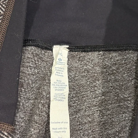 Lululemon Wunder Under Brown/Black/Grey Herringbone Leggings sz 10 - Picture 2 of 8